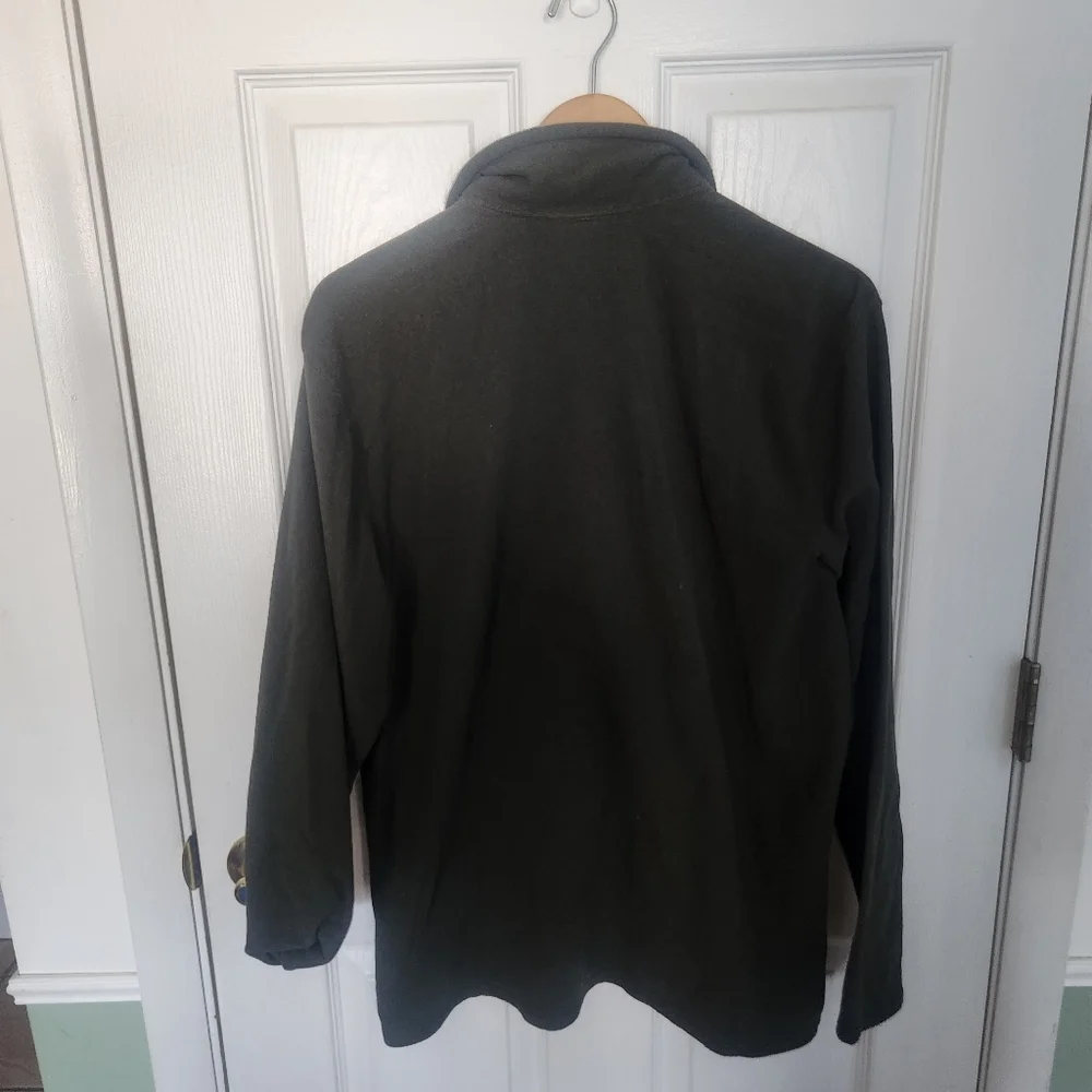 The North Face Olive Green With Neon Green Accents Quarter Zip Fleece Size Large